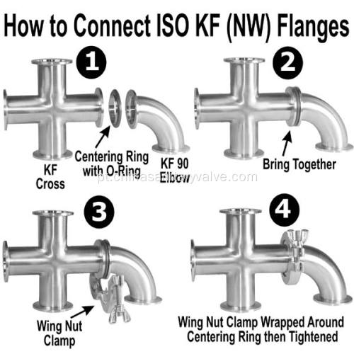 Adaptador KF-50 cônico para flange grande ISO-63 SS304